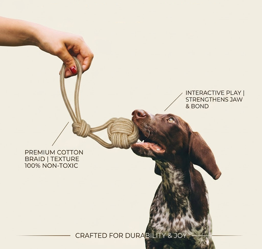 Yeyorentacosh 4 Pack Natural Cotton Dog Rope Toys, Interactive Puppy Chew Toys for Teething, Durable Tug of War Toy Set for Small & Medium Dogs